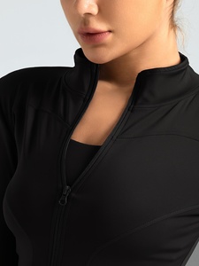 Veste de yoga à compression haut de gamme pour femme, veste de sport athlétique pour la gym et la course à pied, vêtement de sport à manches longues, OEM ODM, logo personnalisé, marque privée - Product Image 4
