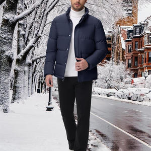 Veste d'hiver longue pour homme avec broderie personnalisée sur le devant, doublure lisse et support de production de vêtements - Product Image 2