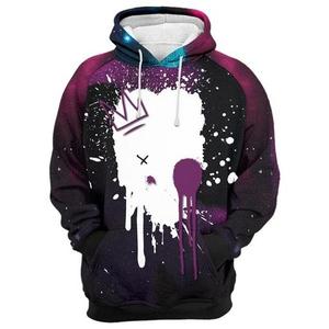 Sweat-shirt à capuche pour homme, imprimé crâne, sublimation, 100% polyester tricoté, streetwear d'automne - Product Image 1
