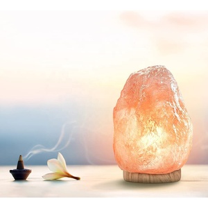 Lampe de sel rose de l'Himalaya de haute qualité, écologique, en cristal naturel sculpté, décoration Feng Shui pour la maison, Noël, Halloween, avec variateur d'intensité - Product Image 6