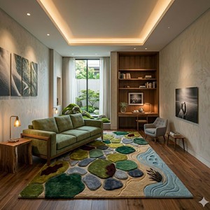 Creative <b>Stone</b> Pattern Handtufted Area Rug Plush Soft Carpet for Bedroom Living Room Modern Artistic Home Decor Indoor Floor Mat - Product Image 5