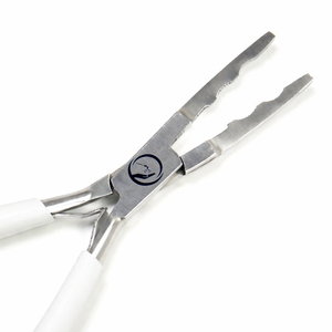 Pince classique pour extensions de cheveux, personnalisée en usine, argent et noir, 6 pouces, en acier inoxydable durable, outils pour extensions capillaires - Product Image 1