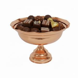 Bol de service en métal de qualité supérieure, finition dorée, sur pied, avec bord ondulé, pour bonbons, décoratif, pour mariage, hôtel. - Product Image 6