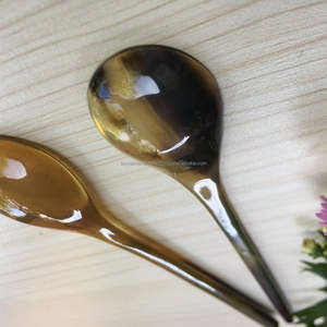 Cuillère en corne de buffle marron avec manche en bois pour la maison, taille 6 pouces, cuillère décorative en buffle de luxe, vente chaude - Product Image 5