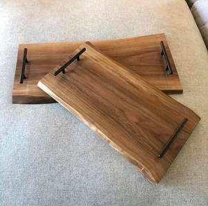 New Arrival Modern Wooden <b>Tray</b> with <b>Black</b> Handles Rectangular <b>Serving</b> <b>Tray</b> for Kitchen and Home Decor - Product Image 4