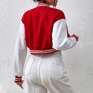 Veste d'université Letterman Jacket veste universitaire avec logos personnalisés et patchs en chenille à la vente en gros pour les femmes - Product Image 6