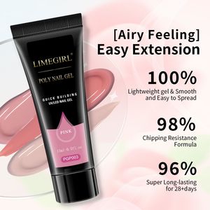 Kit professionale per estensione unghie in polygel Limegirl a 12 colori con lampada UV da 48 W e 100 punte rinforzanti per unghie - Product Image 5