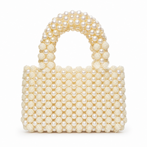 Bolso de Mano Clásico Hecho a Mano con Cuentas Cuadradas de Acrílico para Mujer, Bolso de Fiesta, Bolso de Hombro para Boda, con Cierre Magnético - Product Image 1