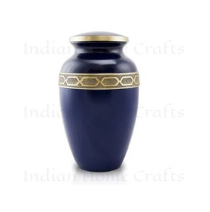 Gold Keepsake Urn Ashes Cremation <b>Memorial</b> Traditional Remembrance <b>Vase</b> with Gold Tone Band 200 Cubic Inch Capacity Durable - Product Image 2