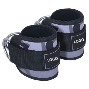 Sangles de cheville en néoprène pour entraînements de gym, fessiers, jambes, musculation, avec anneaux en D, protection pour la musculation - Product Image 6