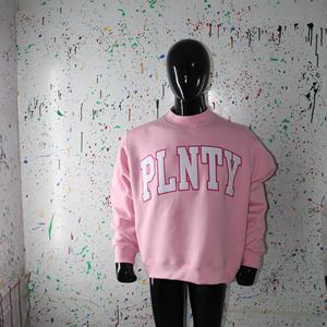 Sudadera PLNTY PINK con Cuello Alto, 100% BLANCA, Apliques Bordados, Cuello Ancho, URBAN PRODUCTIONS - Product Image 1