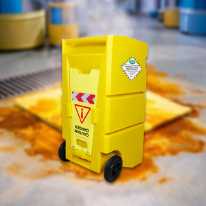 ชุดอุปกรณ์ดูดซับสารเคมีขนาด 100 ลิตร พร้อมรถเข็นแบบมีล้อ ชุดดูดซับสารเคมีเคลื่อนที่สำหรับงานหนัก สำหรับของเหลวอันตราย ความปลอดภัยในคลังสินค้าอุตสาหกรรม - Product Image 3