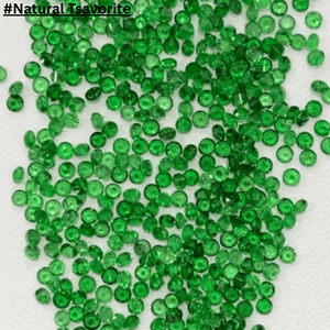 Venta al por mayor de piedras preciosas sueltas de tsavorita verde natural facetadas de forma redonda para la fabricación de joyas, tamaño pequeño de 1 mm a 3 mm. - Product Image 4