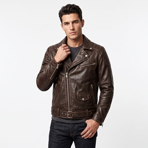 Chaqueta Bomber de Cuero Vacuno para Hombre, Estilo Casual Otoñal 2025, con Botón Único en Relieve, Servicio OEM, Negra, de Secado Rápido y Transpirable - Product Image 3