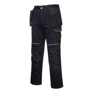 Pantalones de trabajo tipo cargo transpirables de algodón/poliéster para hombre, personalizables, resistentes, con bolsillos para rodilleras y funda para herramientas. - Product Image 2