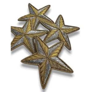 Broche personnalisée en forme de badge, brodée à la main, patch en fil métallique, accessoire personnalisé en tissu à coudre sur vestes et vêtements - Product Image 1