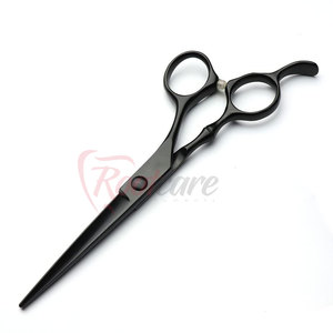 Best Material Barber <b>Scissors</b> Hot Sale Stainless Steel Plasma Black Made Pakistan ROOTCARE INSTRUMENTS Foldable Long Handle - Product Image 3