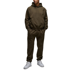 Custom Men's Sweatsuit 2 Pieces Outfits cotton fleece Casual <b>Jogging</b> tracksuit - Product Image 1
