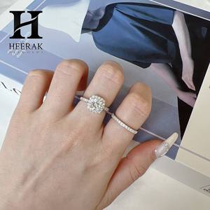 Conjunto de Anillos de Boda de Lujo con Diamantes Halo - Anillo de Compromiso Solitario Certificado - Joyería de Oro de 18K/14K Personalizable - Product Image 5