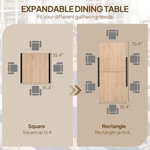 Tavolo da Pranzo Esterno Espandibile da 180 cm per 4-6 Persone, Tavolo Pieghevole da Patio in Alluminio con Piano Effetto Legno Naturale 90 cm - Product Image 4