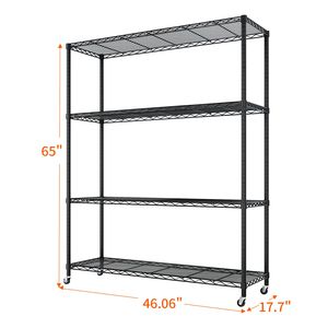 Scaffali Metallici Resistenti per Stoccaggio, Unità con Ripiani in Filo Metallico da 117 cm di Larghezza, Capacità 363 kg, Certificati NSF, con Ruote Regolabili per Garage - Product Image 4