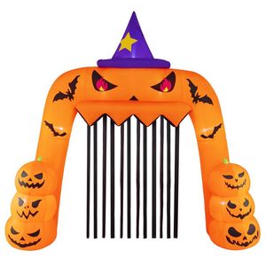 Arco Gonfiabile a Forma di Zucca per Halloween, Decorazione da Giardino con Picchetti e Sacche d'Acqua - Product Image 1