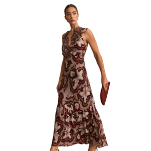 Vestido Maxi Floral con Aberturas para Mujer, Vestido de Verano para Vacaciones - Product Image 4