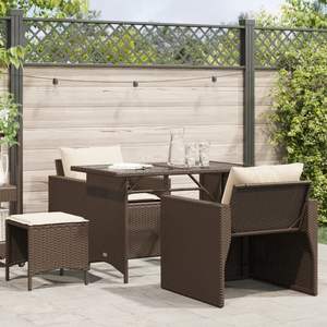 Ensemble de canapés de jardin modulaires en polyrotin brun pour adultes - Product Image 1
