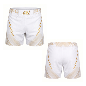 กางเกง MMA ยี่ห้อ Askar Wear รุ่น Ind สีขาวทอง พิมพ์ลายแบบ Sublimation แห้งเร็ว ทรงปกติ สำหรับกีฬาต่อสู้แบบผสมผสาน - Product Image 4