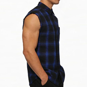 Chemises en flanelle à carreaux boutonnées pour hommes, grandes tailles, respirantes, imprimées, sans manches, pour la saison printanière – Meilleures ventes - Product Image 6