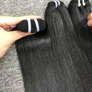 Wholesale 100% Double Drawn Vietnamese Human <b>Hair</b> Weft <b>Extensions</b> Natural Bone Straight Raw <b>Hair</b> in Natural Color - Product Image 5