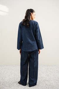 Camisa Túnica de Mezclilla Ligera de Color Azul Vintage para Mujer, Camisas Túnica Holgadas de Manga Larga con Botones, Estilo Casual para Damas - Product Image 5