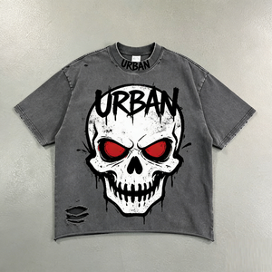เสื้อยืดสตรีทแวร์แบบสั่งทำพิเศษ 320 GSM ผ้าฝ้ายคุณภาพสูง ตกแต่งด้วยโซ่โลหะ ทรงบ็อกซี่ - Product Image 6