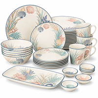 Collection de vaisselle en mélamine aspect grès, motif moucheté neutre, pour restaurants et hôtels modernes