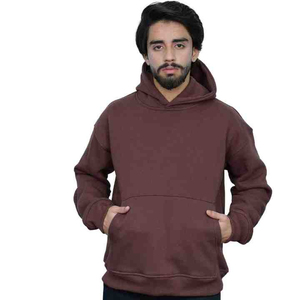 Sweat à capuche d'hiver pour homme en polyester/coton épais, coupe classique, avec étiquette de poche personnalisée, logo de haute qualité, teinture unie - Product Image 5