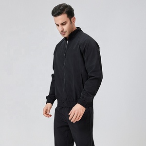 Men <b>Black</b> Windproof Tracksuit Set Zip Up Jacket and <b>Pants</b> Set Lightweight Sportswear for Running Training Tracksuit - Product Image 3