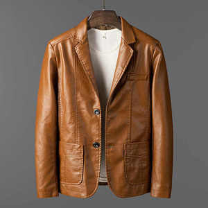 Nouvelle arrivée : Blouson en cuir pour homme, style motard, double boutonnage, tendance mode, style professionnel, vêtement d'extérieur en cuir de qualité supérieure - Product Image 2