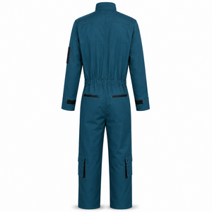 Combinaison de travail pour homme respirante à deux tons, en sergé de coton poly, avec poches cargo, taille élastique, uniforme de technicien industriel - Product Image 3