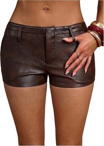 Wholesale Women's Faux Leather Mini <b>Shorts</b> Sexy High Waist PU Leather Clubwear <b>Shorts</b> OEM Factory - Product Image 5