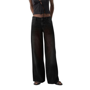 Pantalones Vaqueros Negros de Mezclilla para Hombre, Corte Regular, Pierna Recta Clásica, de Algodón, Duraderos, Casuales, con Cinco Bolsillos, Cómodos - Product Image 5