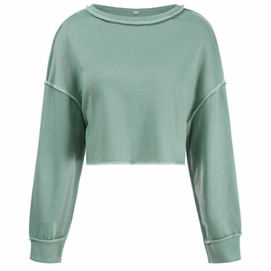 Women's 2-Piece <b>Knitted</b> Fleece Tracksuit <b>Set</b> O-Neck Crop Top Drawstring Pants Solid Color Casual Regular Mesh Winter 100% Cotton - Product Image 2