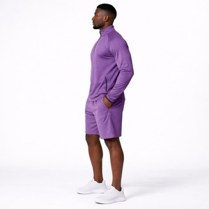 Offre Spéciale – Ensemble de Survêtement 2 Pièces pour Homme : Haut de Sport à Manches Longues et Short de Course 100% Coton Écologique – Fournisseur en Gros d'Articles de Sport - Product Image 4