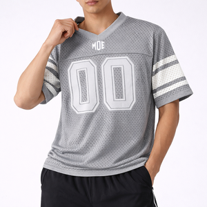 Ropa Deportiva Premium para Hombre, Jersey de Fútbol Americano de Malla Gris, Transpirable, Uniforme de Equipo, Logotipo Personalizado OEM, Uniforme Atlético al por Mayor, EE. UU. - Product Image 3