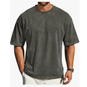 Camiseta de Hombre con Logotipo Personalizado, Lavado Ácido, 100% Algodón, Camiseta Gráfica Extra Grande para Hombre - Product Image 1