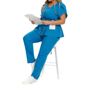 High Quality Eco-Friendly Lightweight Spandex/Polyester Needle Detection Women's Nursing Hospital <b>Scrubs</b> Custom <b>Scrub</b> <b>Sets</b> - Product Image 2