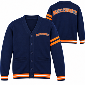 Ajoutez vos designs personnalisés : pulls à col en V pour les logos des sororités/fraternités/écoles/collèges/universités, cardigans tricotés unisexes - Product Image 1