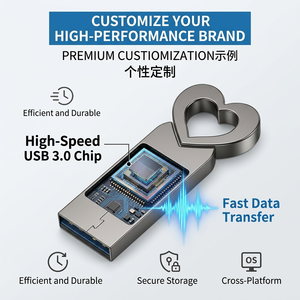 แฟลชไดรฟ์ USB รูปหัวใจน่ารัก วัสดุโลหะ ความเร็วสูง กันน้ำ พร้อมรับประกัน 1 ปี เหมาะสำหรับเป็นของขวัญงานแต่งงานและจัดเก็บข้อมูล - Product Image 2