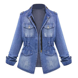 Veste en jean tendance pour femme, élégante et décontractée, à manches longues, légère, respirante, écologique, pour le printemps, couleur foncée - Product Image 1