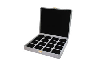 กล่องเก็บสร้อยคอแบบญี่ปุ่นพิมพ์ลายทรงสี่เหลี่ยมผืนผ้า 16 ช่อง พร้อมขอบโค้งมน ทำจากกระดาษกำมะหยี่ ขนาด 243x213x50 มม. - Product Image 6