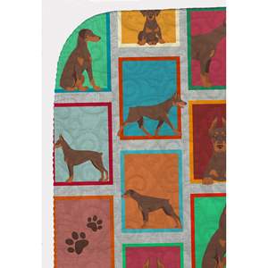Couverture matelassée rouge Doberman Pinscher 50x60 motif d'illustration doux léger lit canapé canapé couverture pour animaux de compagnie et jetés - Product Image 5